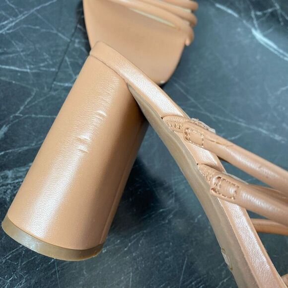 Nine West Glowy3 Womens size 9.5 M Heel Sandals Multi Strap Square Toe Shoes New - Picture 7 of 9